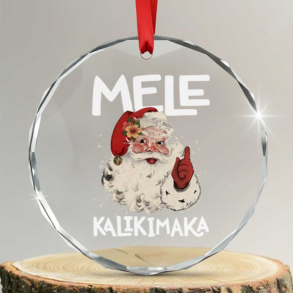 Mele Kalikimaka Crystal Glass Ornament Hawaii Christmas Party Santa TS10 Transparent Glass 3'' Circle Print Your Wear