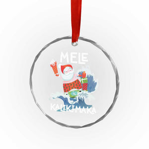 Mele Kalikimaka Crystal Glass Ornament Surfing Cute Santa Hawaiian Christmas TS09 Print Your Wear