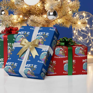 Mele Kalikimaka Hawaii Xmas Surfing Santa Wrapping Paper Roll Summer Beach Hawaii Xmas In July TS10 Print Your Wear