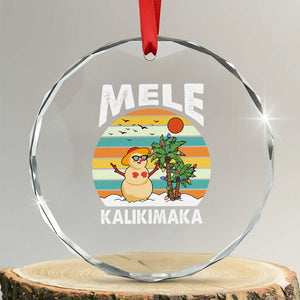 Mele Kalikimaka Hawaiian Crystal Glass Ornament Beach Hawaii Xmas In July Tropical TS10 Transparent Glass 3'' Circle Print Your Wear