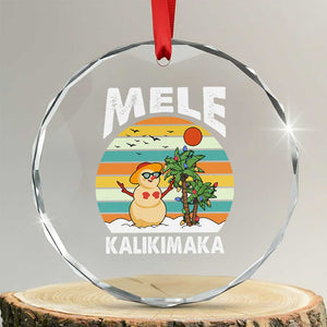 Mele Kalikimaka Hawaiian Crystal Glass Ornament Beach Hawaii Xmas In July Tropical TS10 Transparent Glass 3'' Circle Print Your Wear