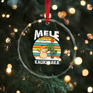 Mele Kalikimaka Hawaiian Crystal Glass Ornament Beach Hawaii Xmas In July Tropical TS10 Print Your Wear