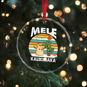 Mele Kalikimaka Hawaiian Crystal Glass Ornament Beach Hawaii Xmas In July Tropical TS10 Print Your Wear