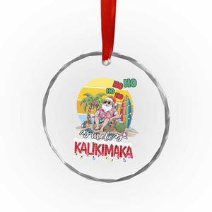 Mele Kalikimaka Hawaiian Crystal Glass Ornament Hawaii Santa Xmas Family Beach Vacation TS10 Print Your Wear