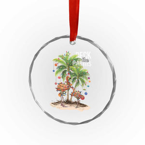 Mele Kalikimaka Hawaiian Xmas Crystal Glass Ornament Deck The Palms Holiday Flamingo Beach Family Vacation In Hawaii TS10 Print Your Wear