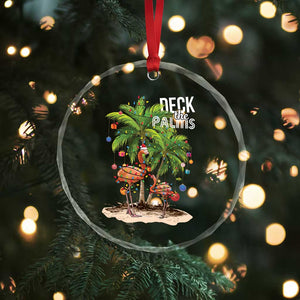 Mele Kalikimaka Hawaiian Xmas Crystal Glass Ornament Deck The Palms Holiday Flamingo Beach Family Vacation In Hawaii TS10 Print Your Wear