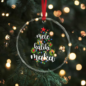 Mele Kalikimaka Hawaiian Xmas Tree Crystal Glass Ornament TS09 Print Your Wear