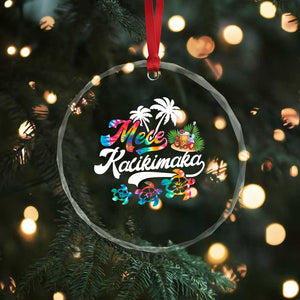 Mele Kalikimaka Tie Dye Xmas Turtle Crystal Glass Ornament TS09 Print Your Wear