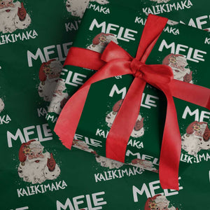 Mele Kalikimaka Wrapping Paper Roll Hawaii Christmas Party Santa TS10 Green Print Your Wear