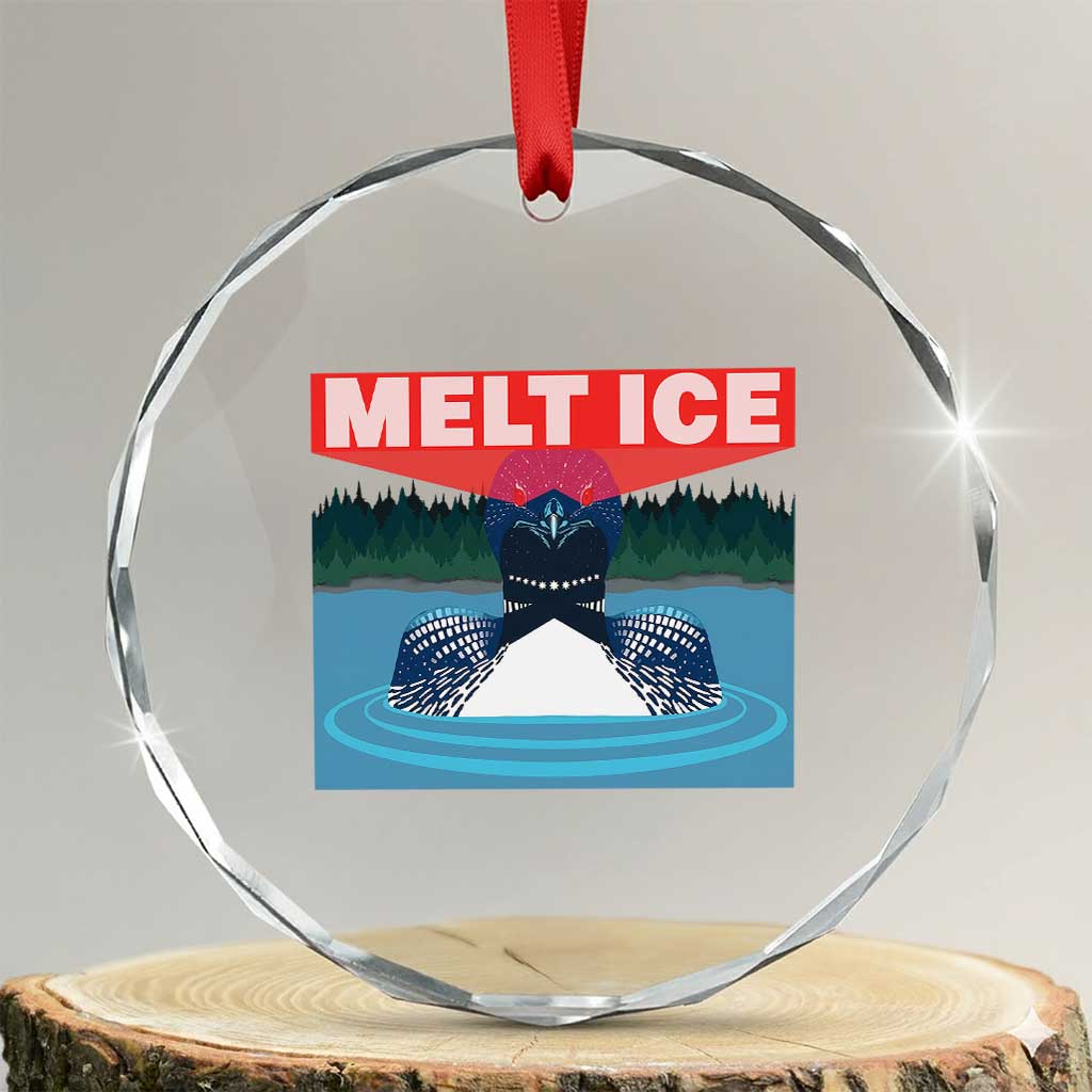 Melt Ice Red Eye Laser Loon Crystal Glass Ornament Political Resistance Minnesota Protest TS02 Transparent Glass 3'' Circle Print Your Wear