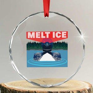 Melt Ice Red Eye Laser Loon Crystal Glass Ornament Political Resistance Minnesota Protest TS02 Transparent Glass 3'' Circle Print Your Wear