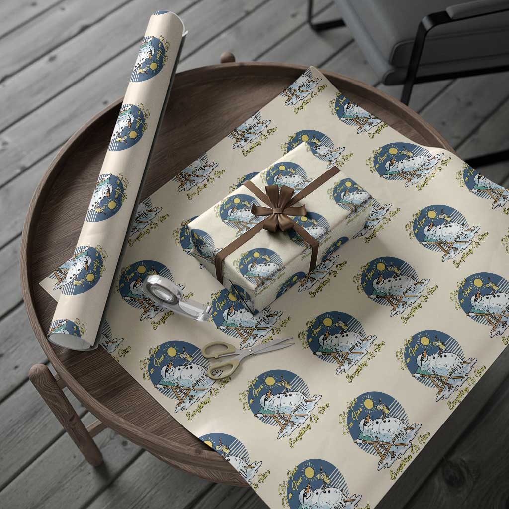 Melting Snowman Christmas In July Wrapping Paper Roll It Is Fine Everything Is Fine