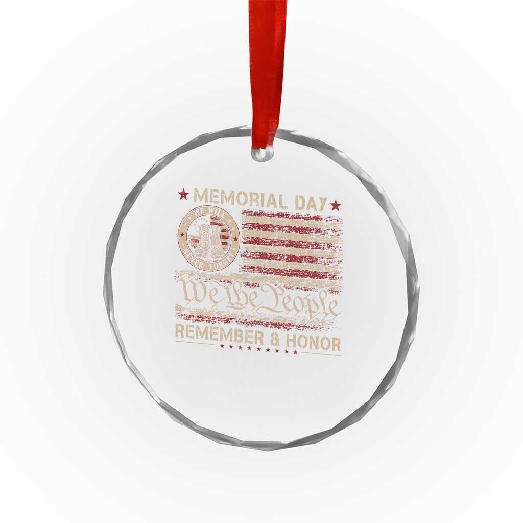 Memorial Day Crystal Glass Ornament Remember And Honor Red Poppy Flower Military Veteran TS11 Print Your Wear