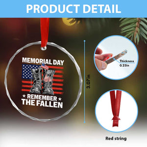 Memorial Day Remember The Fallen Crystal Glass Ornament Veteran Military Vintage USA Flag TS10 Print Your Wear