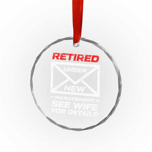 Mens Postal Worker Retirement Crystal Glass Ornament Retired Under New Management Funny Dad Humor TS10 Print Your Wear