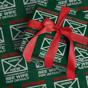 Mens Postal Worker Retirement Wrapping Paper Roll Retired Under New Management Funny Dad Humor TS10 Green Print Your Wear