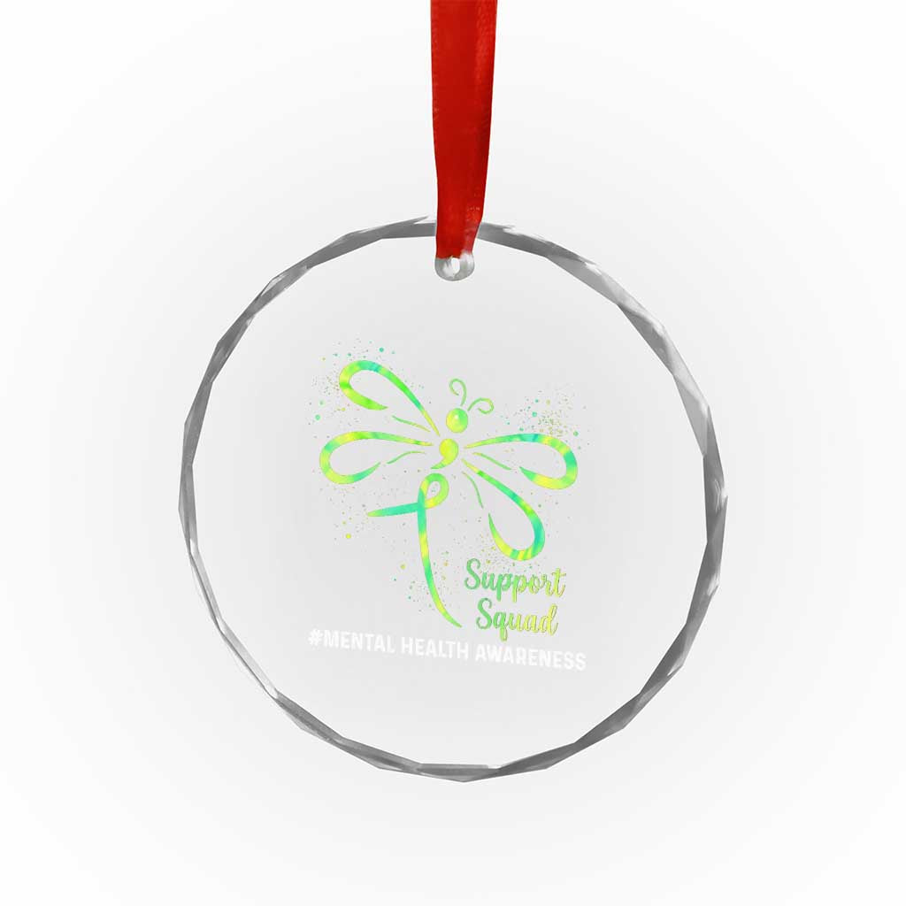 Mental Health Awarenes Crystal Glass Ornament Support Squad Green Ribbon TS14 Print Your Wear