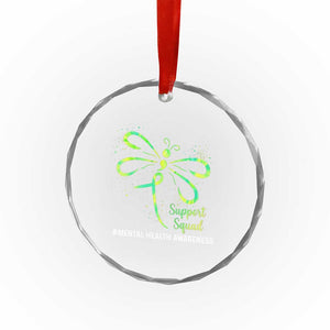 Mental Health Awarenes Crystal Glass Ornament Support Squad Green Ribbon TS14 Print Your Wear