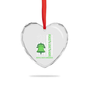 Mental Health Awarenes Heart Crystal Glass Ornament Peace Love Hope Green Ribbon TS14 Print Your Wear