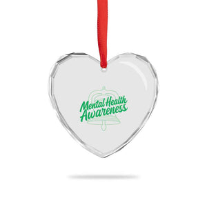 Mental Health Matters Awareness Heart Crystal Glass Ornament Support Squad Green Ribbon TS14 Print Your Wear