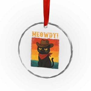 Meowdy Cowboy Cat Crystal Glass Ornament Cute Black Kitten Country Western TS14 Print Your Wear