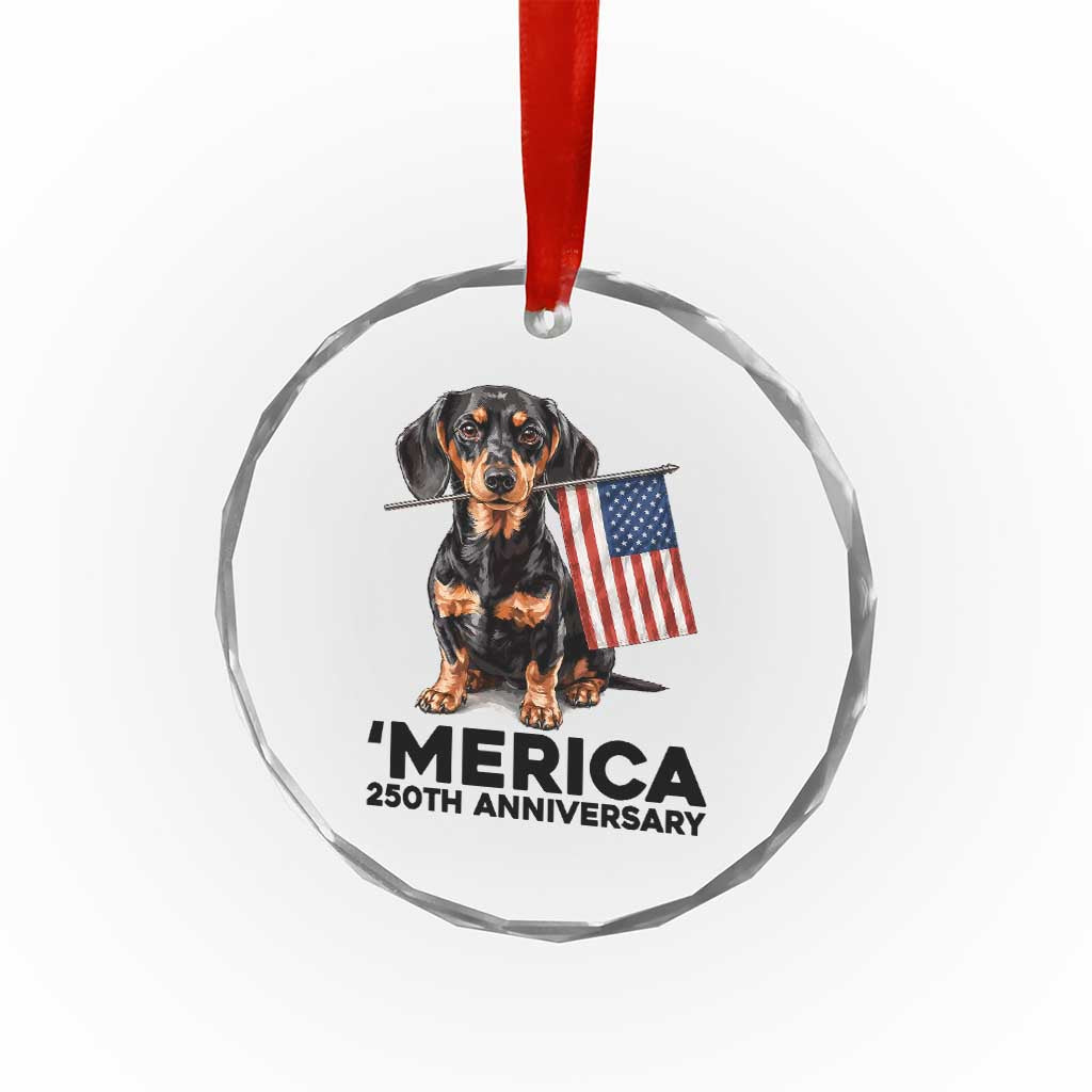 Merica Dachshund Lover Crystal Glass Ornament 250th Anniversary Gift TS12 Print Your Wear