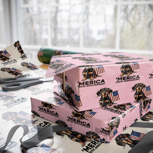 Merica Dachshund Lover Wrapping Paper Roll 250th Anniversary Gift TS12 Light Pink Print Your Wear