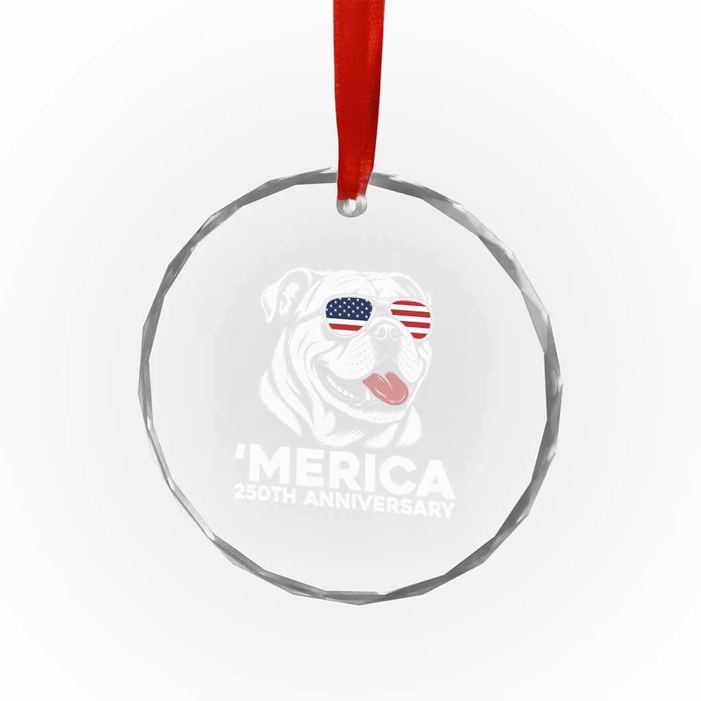 Merica English Bulldog Lover Crystal Glass Ornament 250th Anniversary Gift TS12 Print Your Wear