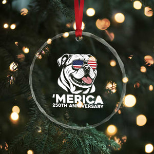 Merica English Bulldog Lover Crystal Glass Ornament 250th Anniversary Gift TS12 Print Your Wear