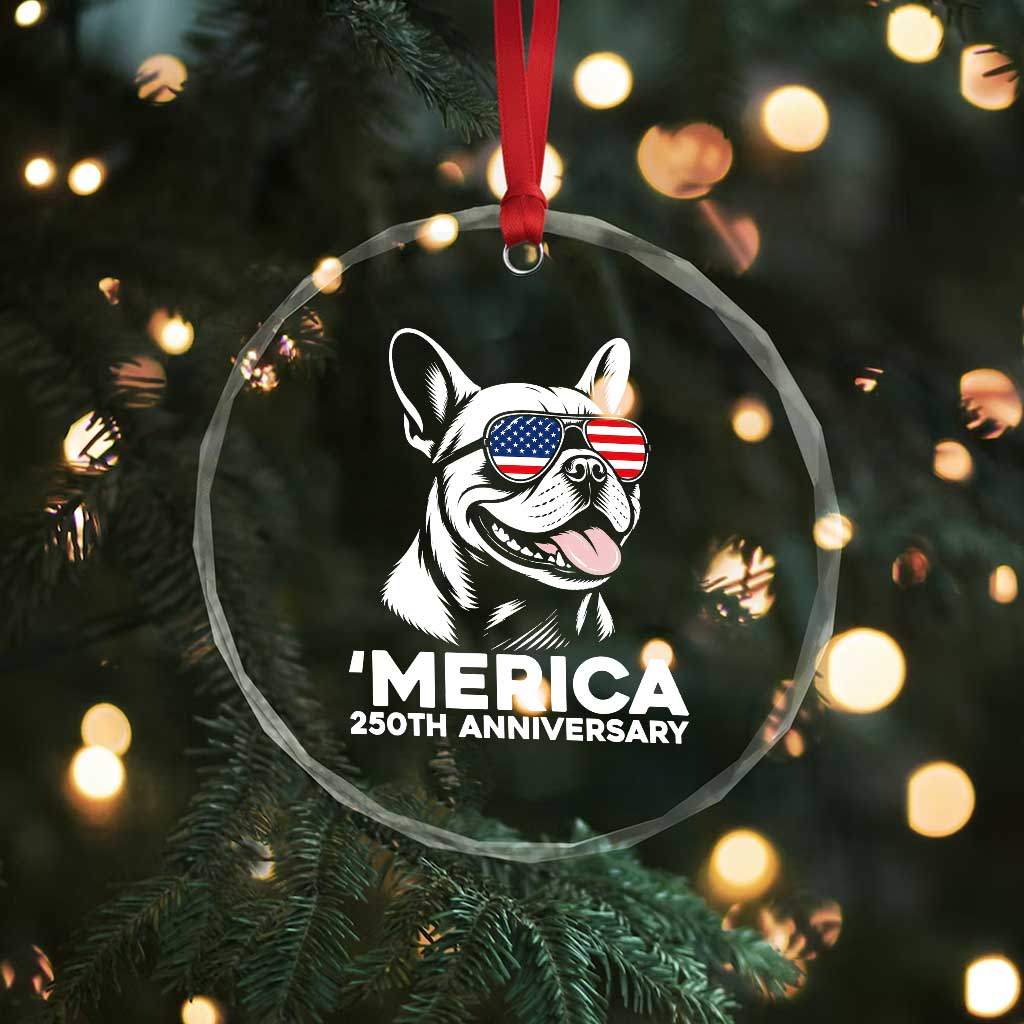 Merica French Bulldog Lover Crystal Glass Ornament 250th Anniversary Gift TS12 Print Your Wear