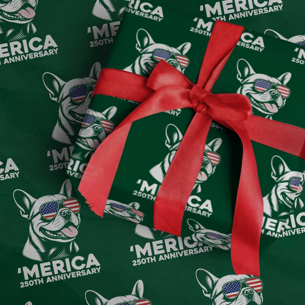 Merica French Bulldog Lover Wrapping Paper Roll 250th Anniversary Gift TS12 Green Print Your Wear