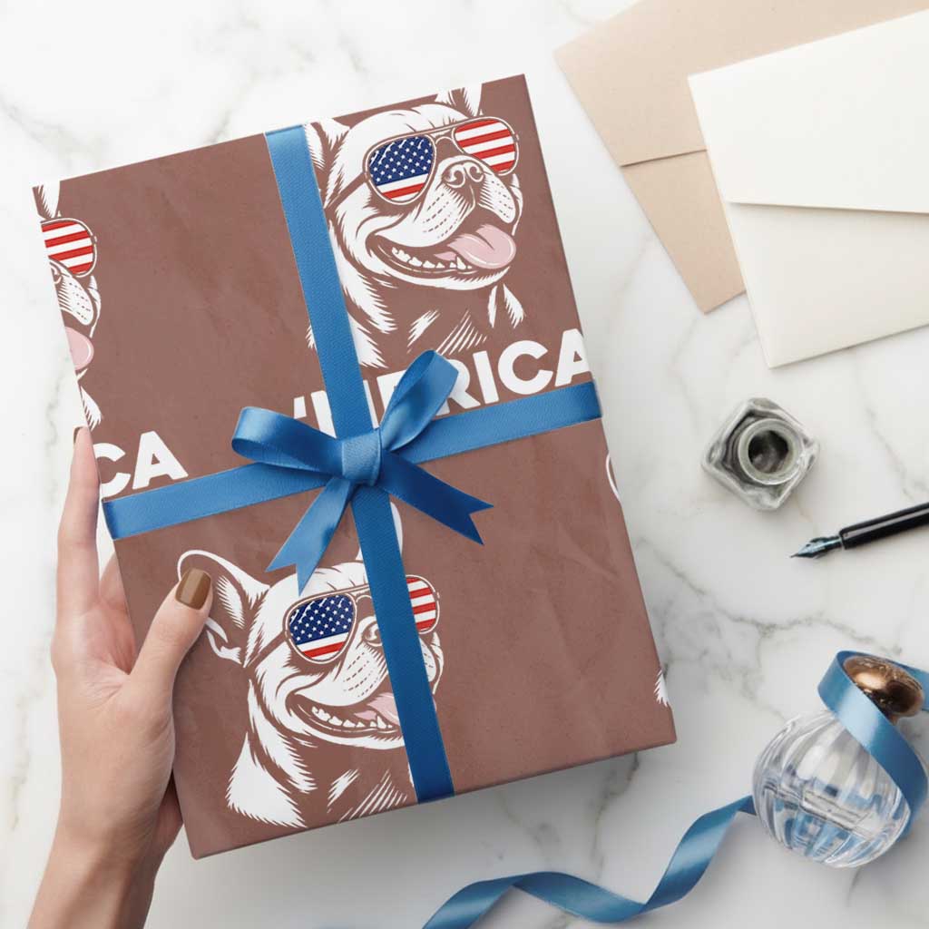 Merica French Bulldog Lover Wrapping Paper Roll 250th Anniversary Gift TS12 Mocha Print Your Wear