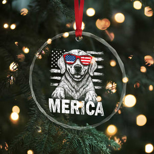 Merica Golden Retriever Crystal Glass Ornament Patriotic Dog US Flag 4th Of July TS02 Print Your Wear