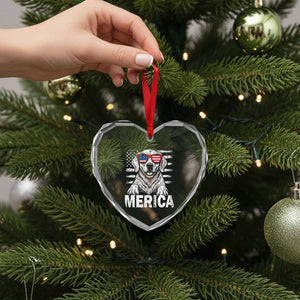 Merica Golden Retriever Heart Crystal Glass Ornament Patriotic Dog US Flag 4th Of July TS02 Print Your Wear