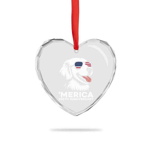 Merica Golden Retriever Lover Heart Crystal Glass Ornament 250th Anniversary Gift TS12 Print Your Wear