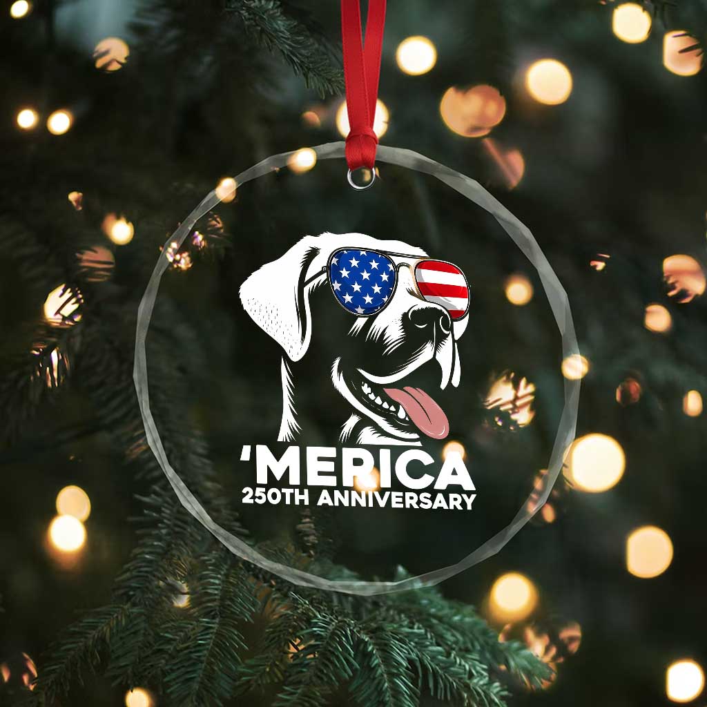 Merica Labrador Retriever Lover Crystal Glass Ornament 250th Anniversary Gift TS12 Print Your Wear