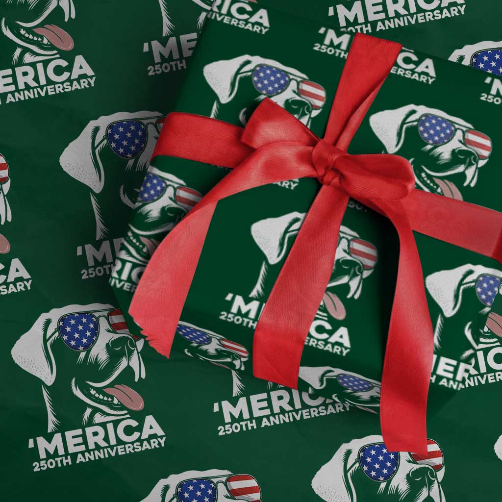 Merica Labrador Retriever Lover Wrapping Paper Roll 250th Anniversary Gift TS12 Green Print Your Wear