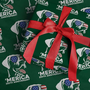 Merica Labrador Retriever Lover Wrapping Paper Roll 250th Anniversary Gift TS12 Green Print Your Wear