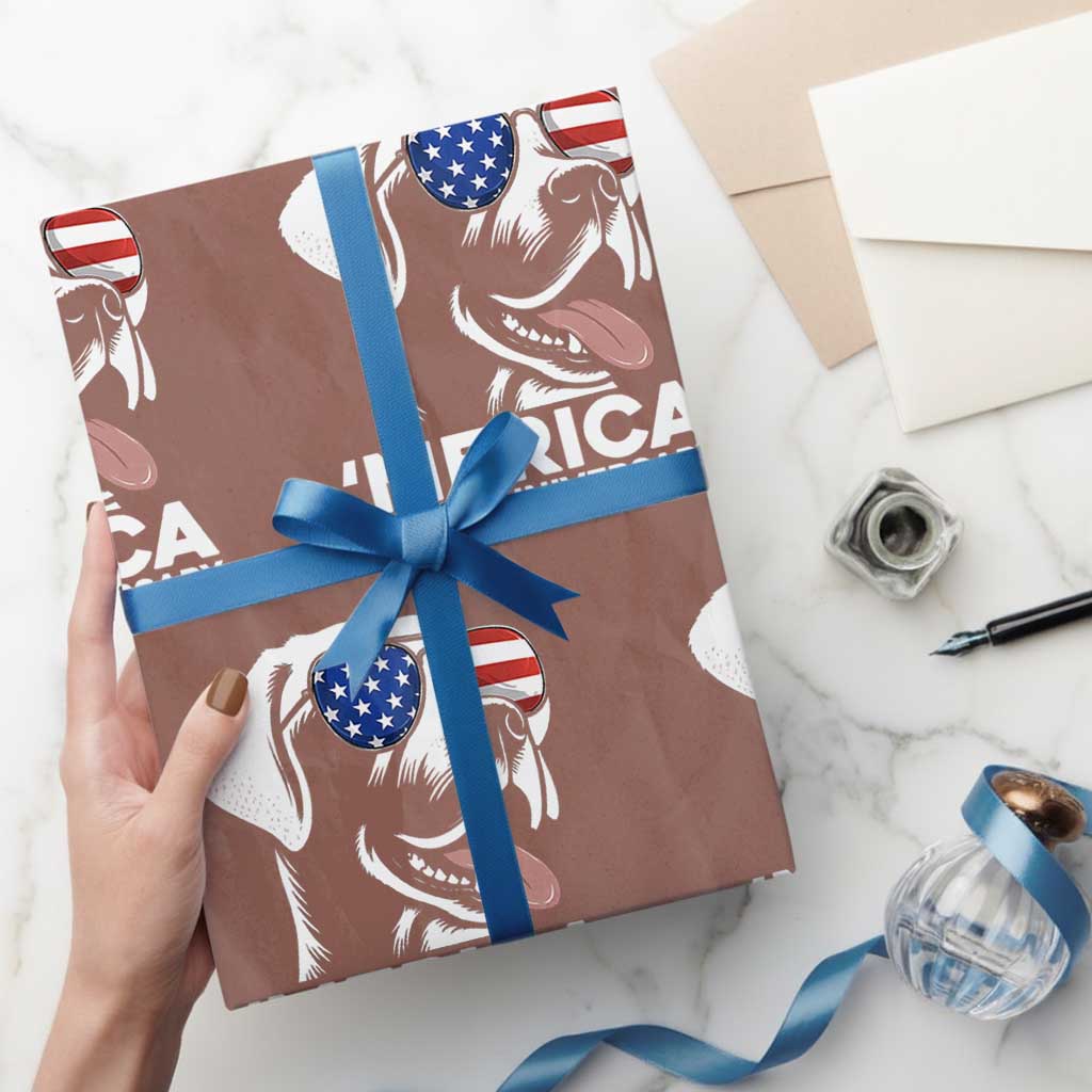 Merica Labrador Retriever Lover Wrapping Paper Roll 250th Anniversary Gift TS12 Mocha Print Your Wear