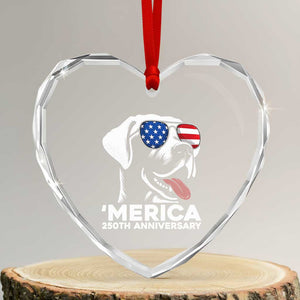 Merica Labrador Retriever Lover Heart Crystal Glass Ornament 250th Anniversary Gift TS12 Transparent Glass 3'' Heart Print Your Wear