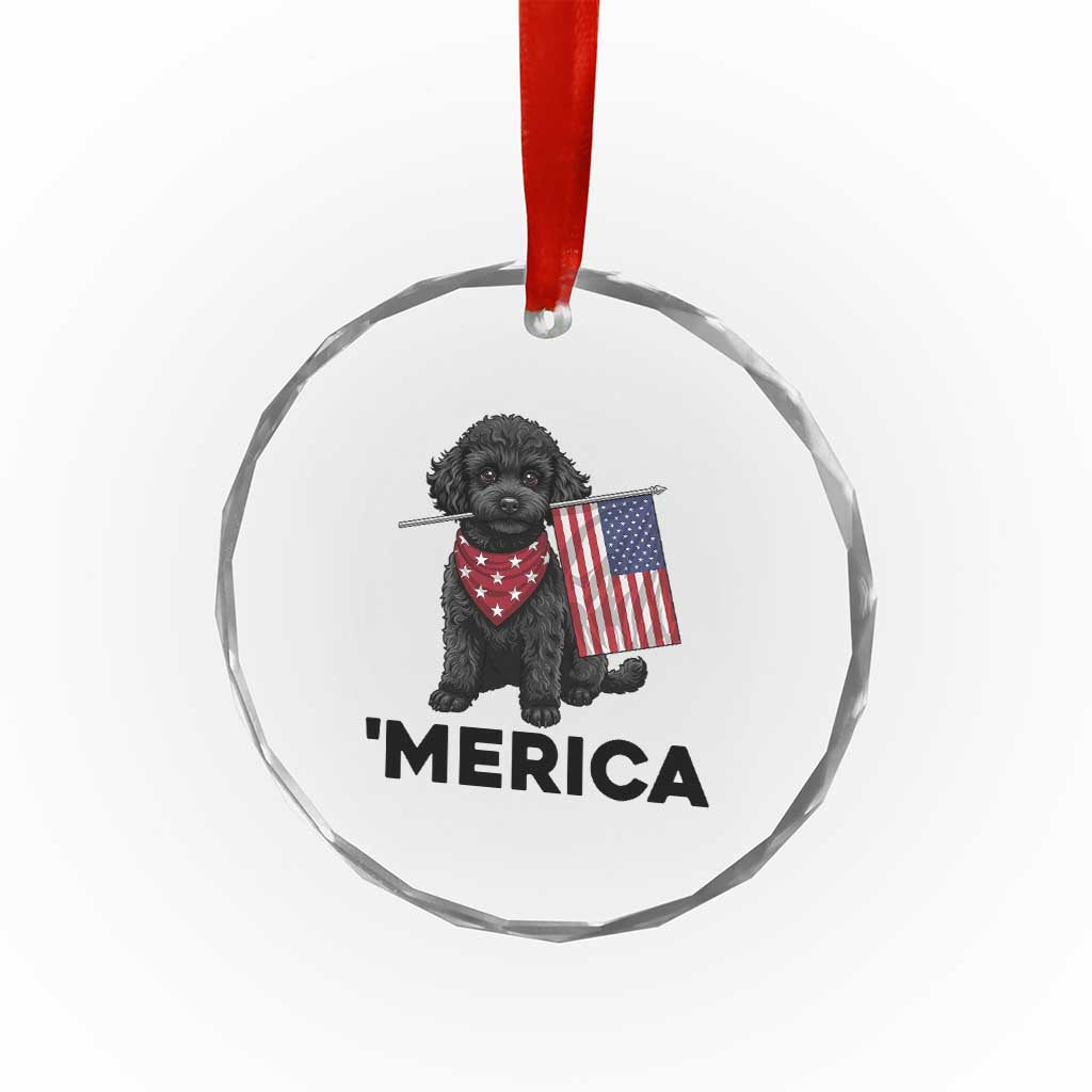 Merica Poodle Dog Lover Gift Crystal Glass Ornament Patriotic 4th Of July TS12 Print Your Wear