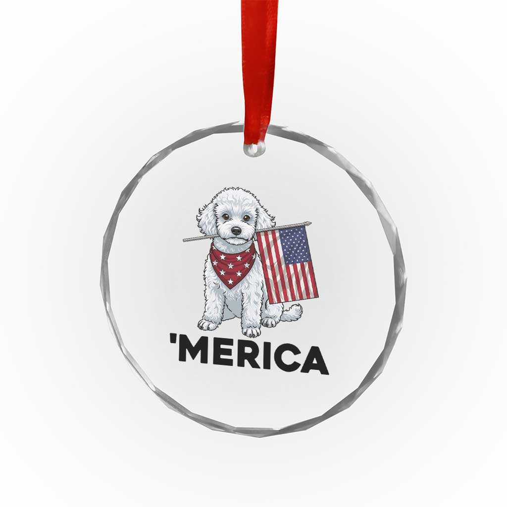 Merica Poodle Mom Dad Patriotic Gift Crystal Glass Ornament 4th Of July Pride TS12 Print Your Wear