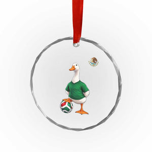 Merlin the Duck Soccer Player Mexico Fans Crystal Glass Ornament Mexican Sports Futbol Lovers Viral Animal in Green Jersey Graphic
