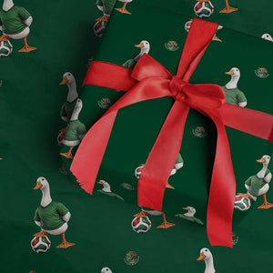 Merlin the Duck Soccer Player Mexico Fans Wrapping Paper Roll Mexican Sports Futbol Lovers Viral Animal in Green Jersey Graphic