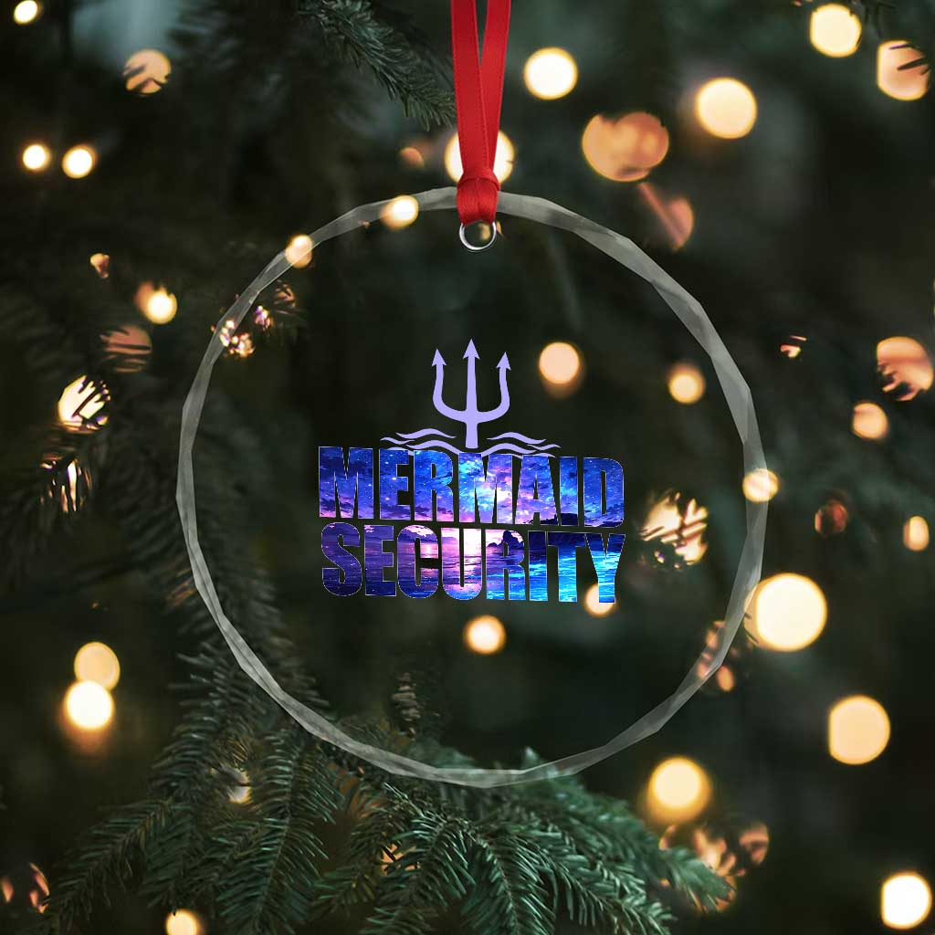 Mermaid Security Crystal Glass Ornament Funny Mermaid Family Squad TS10 Print Your Wear