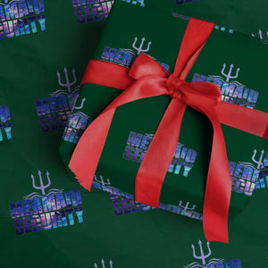 Mermaid Security Wrapping Paper Roll Funny Mermaid Family Squad TS10 Green Print Your Wear