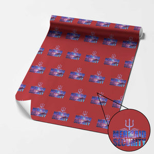Mermaid Security Wrapping Paper Roll Funny Mermaid Family Squad TS10 Red Print Your Wear