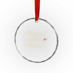Merrier With a Martini Christmas Crystal Glass Ornament TS10 Print Your Wear