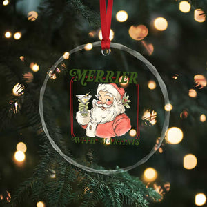 Merrier With Martinis Crystal Glass Ornament Funny Retro Santa Christmas Cocktail Lover TS02 Print Your Wear