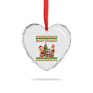 Merry Brainrot Heart Crystal Glass Ornament Funny Ugly Christmas Italian Meme Gift TS12 Print Your Wear